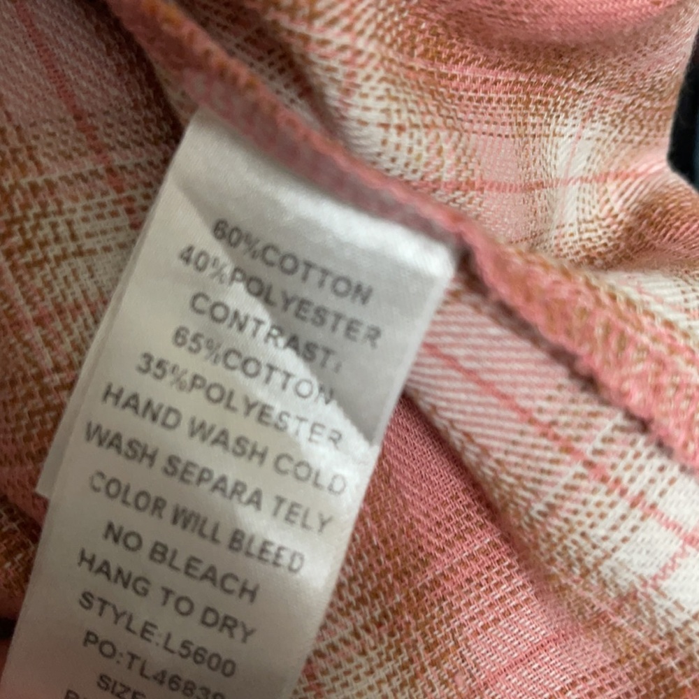 Scrap-Work Boutique Patchwork Plaid Button Shirt L - image 7